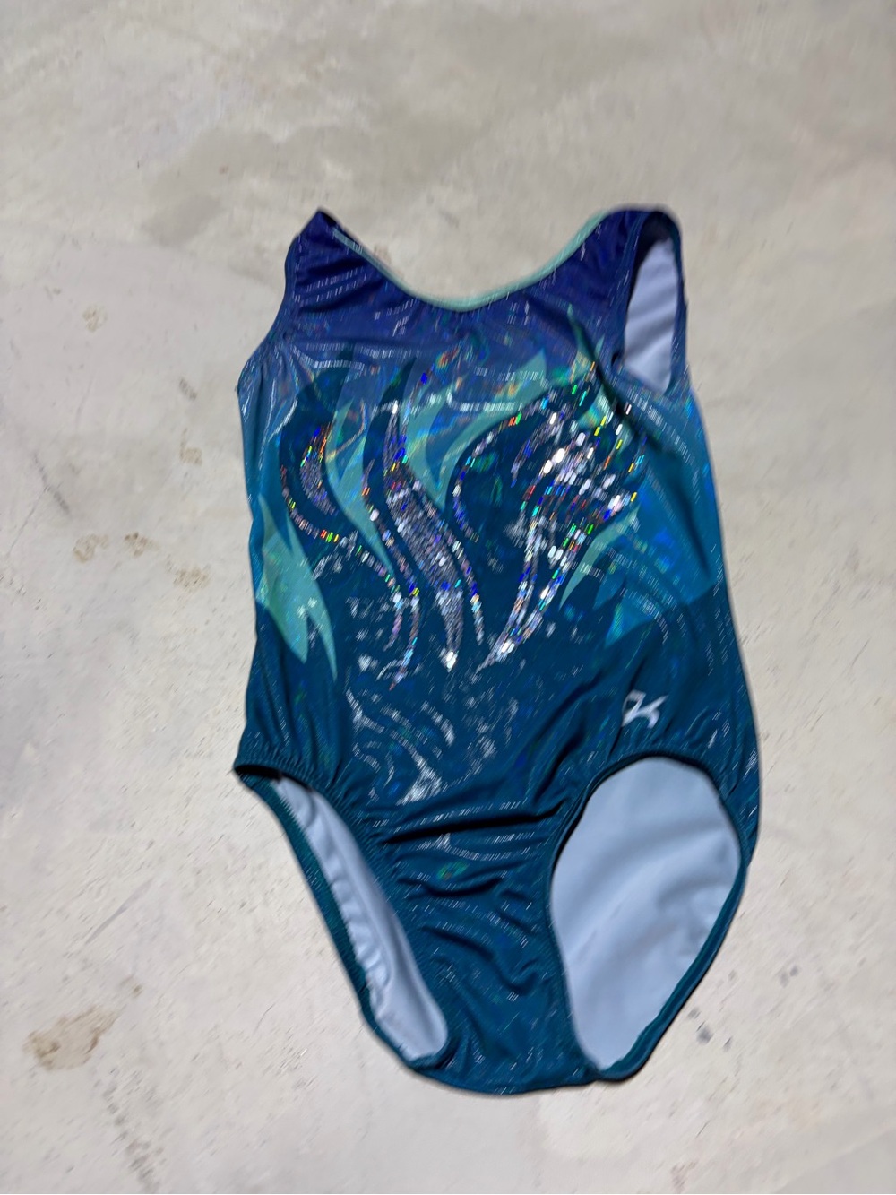 GK Girls' kids Teal Blue Sparkle leotard gymnastics dance CL